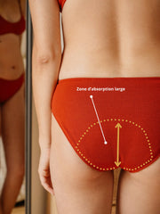 zone absorption culotte menstruelle rouge dos